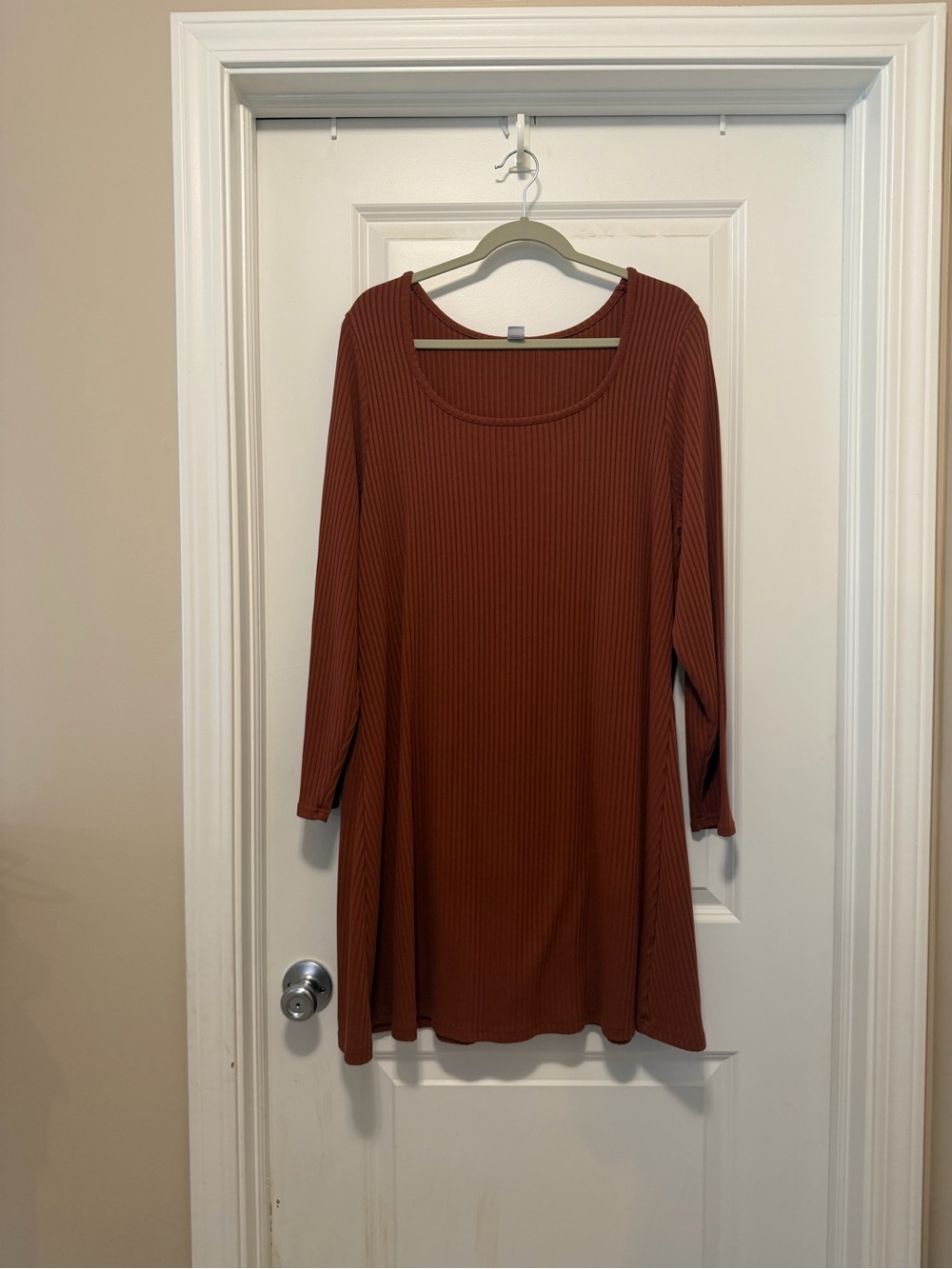 Old Navy Ribbed Scoop-Neck A-Line Tunic - Rust Brown